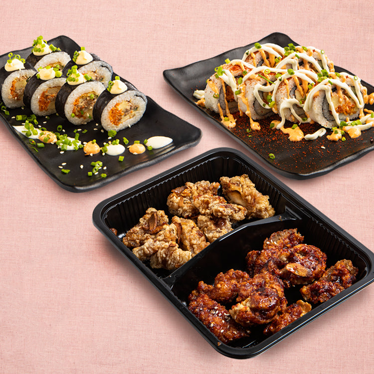 Fried Chicken & Gimbap / Kimbap KBBQ Party Kit (Good for 2-3 Persons)